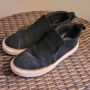 Tom's Paxton Black Suede Platform Slip-On High-Top Sneakers Womens 6.5 Slip-On